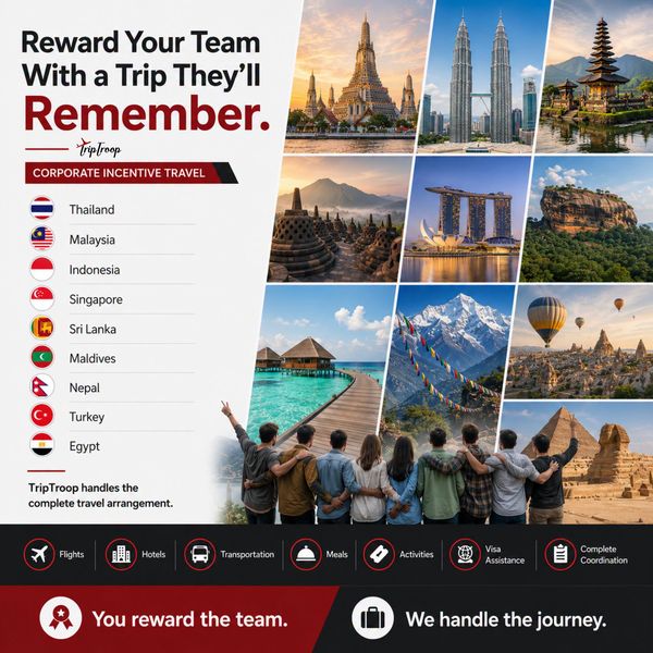 Corporate incentive travel destinations arranged by TripTroop